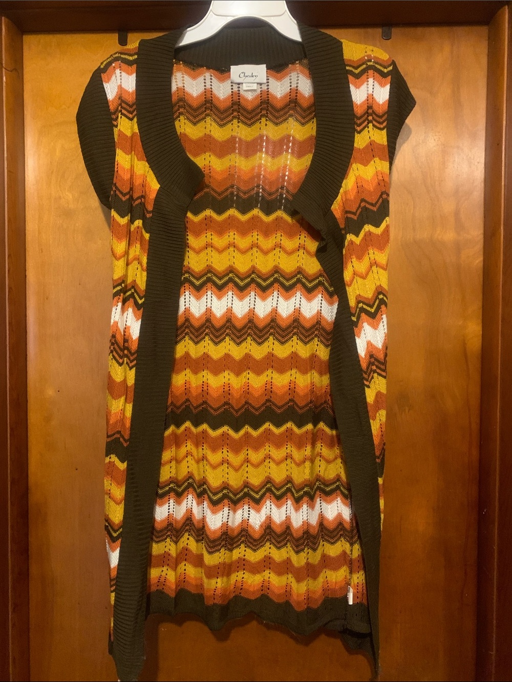 Chesley Size S Fall Festive Brown Cardigan